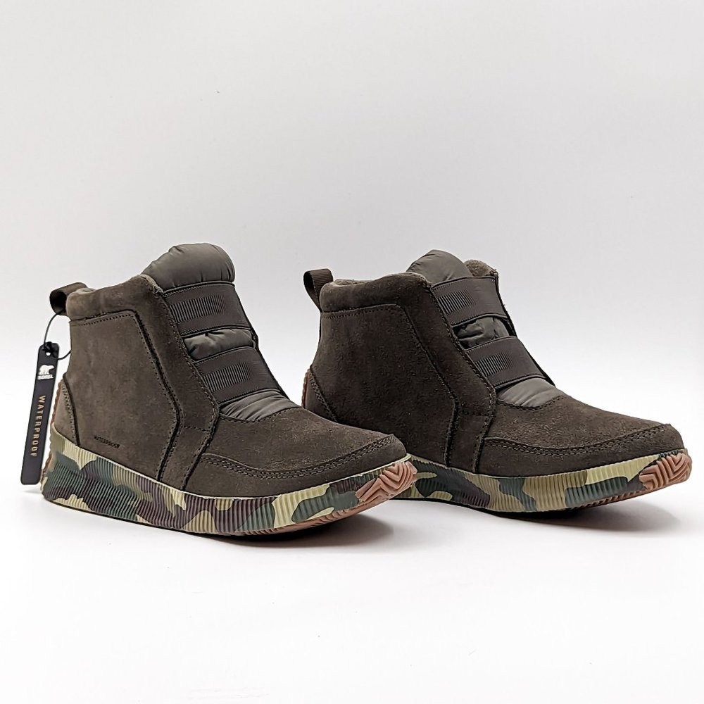 Sorel Women Out N About Plus Mid Camo Suede Winter Boots size 7